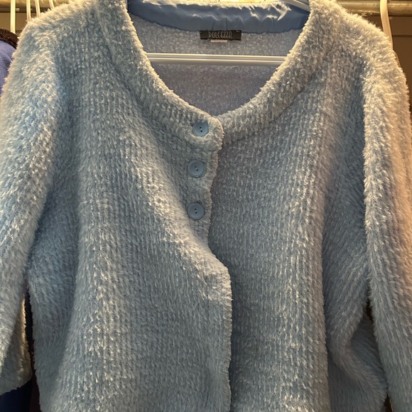 Cozy Blue Button-Up Cardigan - Picture 2 of 2